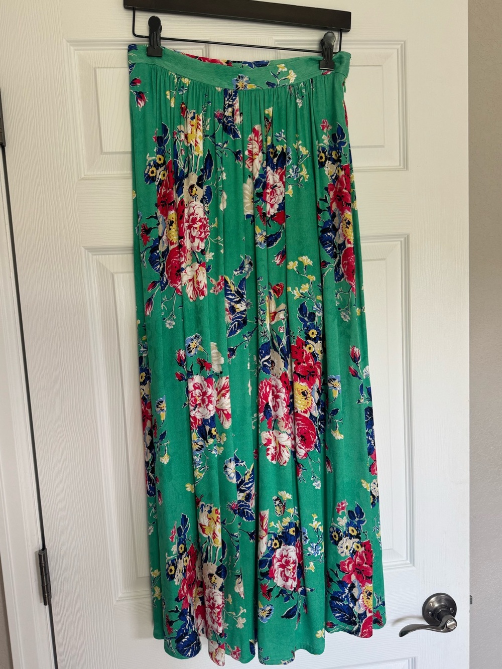 Maeve by Anthropologie Green Floral Maxi Skirt